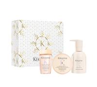 Kérastase Gloss Absolu Hydra-Glaze para cabello encrespado - Cofre regalo | Trío Hydra-Glaze para cabello grueso y encrespado, enriquecido con ácido hialurónico y extracto de rosa silvestre.