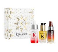 Cofre Kérastase Mini Iconics Trio para un cabello fuerte y brillante. | Con aceites de camelia y niacinamida para todos los cabellos, Elixir Ultime y Night Sérum ofrecen resultados profesionales.