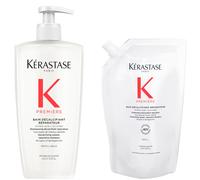 Kérastase Première Refillable Shampoo and Refill Pouch Duo for Damaged Hair with Pure Citric Acid and Glycine 500ml
