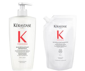Kérastase Première Refillable Shampoo and Refill Pouch Duo for Damaged Hair with Pure Citric Acid and Glycine 500ml