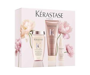 Kérastase Trio Spring Set Gloss Absolu 2026 545 ml - Pack Cabello Largo con Encrespamiento, Champú Bain Hydra-Glaze 250 ml, Insta-Glaze 200 ml y Anti-Frizz Glaze Milk 45 ml