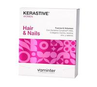 Kerastive Women - Vitaminas Pelo y Uñas | Queratina Cynatine + Colágeno Marino Hidrolizado + Zinc + Selenio + Biotina | Para Fortalecer y Reducir la Caída del Cabello | Cápsulas Vegetales Sin Gluten