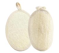 Keratobleem 2 piezas Esponja Exfoliante Corporal, Esponja de Lufa Natural, Guante Exfoliante Corporal, Limpieza Profunda del Cuerpo, para Hombres y Mujeres, Beige