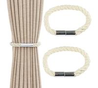 Keratobleem Paquete de 2 Alzapaños Magnéticos Resistentes para Cortinas, Modernos y Sencillos, para el Hogar, el Dormitorio y la Oficina-Negro