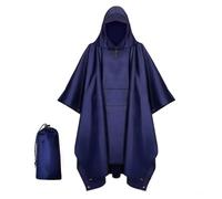 Keratobleem Poncho de Lluvia Impermeable,Poncho de Lluvia con Capucha, 3 en 1 Multifuncional Chubasquero Transpirable, para Viajes y Exteriores, para Hombre Mujer -Azul