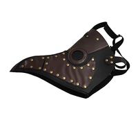 KERAXL Máscara decorativa de piel sintética con pico de piel sintética para Halloween, fiesta de máscaras, carnaval, festival de música, hombre ardiente, médico de la peste