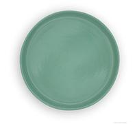 Kerazo Base de cerámica redonda resistente a la intemperie, exterior de 16 cm de diámetro, diámetro interior de 13 cm, resistente, paredes gruesas, para macetero, bebedero para pájaros (verde)