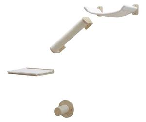 Kerbl Alps 81609 - Pared de Escalada (4 Piezas, Color Blanco, Carga máxima 6 kg, Montaje Individual, Madera Maciza)