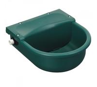 Kerbl Bebedero flotante verde de plástico, bebedero, 3 l, verde, 25,5 x 29 x 14,5 cm, Opción de conexión por la izquierda y por la derecha, 6,5 l/min a 3 bar