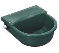 Kerbl Bebedero flotante verde de plástico, bebedero, 3 l, verde, 25,5 x 29 x 14,5 cm, Opción de conexión por la izquierda y por la derecha, 6,5 l/min a 3 bar