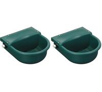 Kerbl Bebedero Flotante Verde de plástico, Bebedero, 3 l, Verde, 25,5 x 29 x 14,5 cm, Opción de conexión por la Izquierda y por la Derecha, 6,5 l/min a 3 Bar (Paquete de 2)