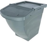 Kerbl Caja de Comida apilable con Tapa - 40 litros (Dimensiones 57,8 x 39 x 34,5 cm, Peso 0,22 kg, Gris, plástico) 3210252