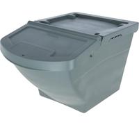 Kerbl Caja de Comida apilable con Tapa - 40 litros (Dimensiones 57,8 x 39 x 34,5 cm, Peso 0,22 kg, Gris, plástico) 3210252