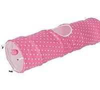 Kerbl Cat Tunnel Puntino Rosa/Blanco