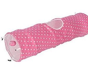 Kerbl Cat Tunnel Puntino Rosa/Blanco