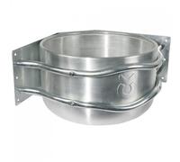 Kerbl Comedero de Aluminio, contenedor de pienso, para Montaje en Esquina, 37x37x24cm, 18 L, de Aluminio, diámetro Interior 35cm, para Caballos y Ganado, con tapón de Drenaje