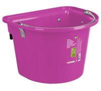 Kerbl Comedero de competición con Gancho para Colgar y asa de Transporte, Cubo para pienso, Rosa, 39 x 32,5 x 26 cm, 12 l, 1 comedero, plástico Resistente