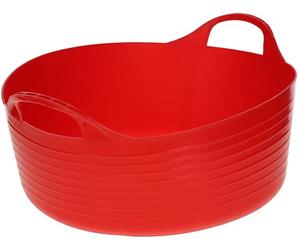 Kerbl Comedero flexible FlexBag, cesta de plástico, bolsa, rojo, 15 litros, ideal para comedero, transporte y aseo, superventas