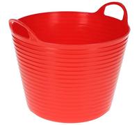 Kerbl Comedero Flexible FlexBag, Cesta de plástico, Bolsa, Rojo, 28 litros, Ideal como Cubo para alimento, Transporte y Aseo, Superventas