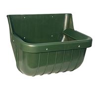 Kerbl Comedero para Ganado y Caballos (comedero de plástico sin astillas, con protección contra expulsiones, Dimensiones 42 x 32 x 30 cm, 15 litros) 32582, Color Verde