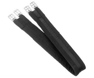 Kerbl Covalliero Cincha para Silla de Montar, Negra, 140 cm, de algodón, para Caballo, Acolchada, con Hebillas de Rodillos