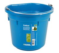 Kerbl Cubo de Agua y Comida Flatback, Azul Rey, 20l, plástico, 1 comedero, Extremadamente Robusto, con indicador de Nivel de llenado