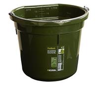 Kerbl Cubo de Agua y Comida Flatback, Verde, 20l, plástico, 1 comedero, Extremadamente Robusto, con indicador de Nivel de llenado