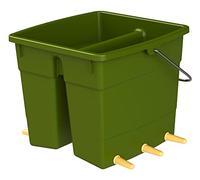 Kerbl - Cubo de basura con 6 ventosas (cuadrado, base inclinada), color verde