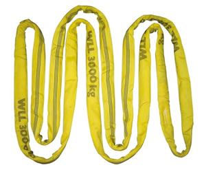 Kerbl Eslinga Circular, Eslinga de elevación, Amarilla, 3 m, Capacidad de Carga 3000 kg/6000 kg, PES, Doble Funda, construcción, grúa, Transporte