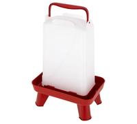 Kerbl Hobbyfarming Bebedero de plástico con Patas, 5,5l, Rojo/Blanco, 19x28x39,5cm, para Aves de Corral