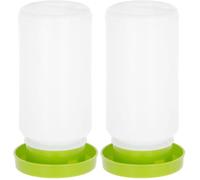 Kerbl Hobbyfarming Bebedero para codornices, Bebedero para Aves, plástico, 1 l, Verde Claro/Blanco, Apto para Uso alimentario, para codornices, Pollitos y gallinas, Apto para Uso alimentario