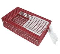 Kerbl Hobbyfarming Caja de Transporte para Aves de Corral, Caja para Aves, Caja de Transporte, roja, Blanca, 95x57x27,5cm, plástico, Aves de Corral, apilable, fácil de Limpiar