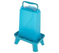 Kerbl Hobbyfarming Comedero automático con Patas, 3,5 l, Azul, 16,5x24,5x35 cm, comedero para Aves, dispensador de alimento, plástico, Aves de Corral