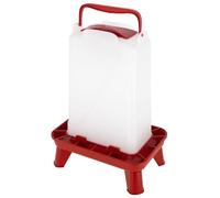 Kerbl Hobbyfarming Comedero automático con Patas, 5,5l, Rojo/Blanco, 19,5x28,5x39,5cm, comedero automático para Aves, dispensador de alimento, plástico, para Aves