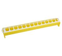 Kerbl Hobbyfarming Comedero, tazón, amarillo, 50x7cm, plástico, para pollitos, fácil de limpiar, fácil de llenar