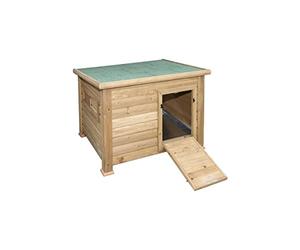 Kerbl Hobbyfarming Duck Town Gallinero para Patos y Gansos, 93x73x67cm, Techo de betún Resistente a la Intemperie, Bandeja metálica extraíble, fácil de Limpiar, Patas Protectoras de plástico