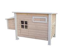 Kerbl Hobbyfarming Gallinero Emma, 146x74x85cm, Abeto, 2 Perchas, 2 Cajas Nido, Ventana corredera para la circulación del Aire, Techo de betún Resistente a la Intemperie