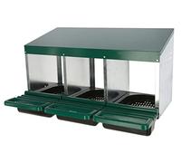 Kerbl Hobbyfarming Nido de Puesta, 3 Compartimento, Caja de Puesta, huevera, Verde Oscuro, 79x52x43,5 cm, Metal galvanizado, para gallinas, con Solapa extraíble