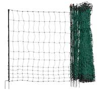 Kerbl Hobbyfarming PoultryNet, 106cm, 25m, Red para Aves de Corral, Red para Cerca eléctrica, Doble Punta, Verde, 8 Postes, para Pollos, Gansos y Pavos, 3 años de garantía de Estabilidad UV