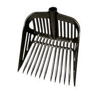 Kerbl Horquilla para establos, Arena y estiércol, Negra, plástico, 45x40cm, para granjeros, propietarios de Caballos, sin Mango y 13 Dientes