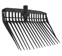 Kerbl Horquilla para estiércol EcoFork, negra, de plástico robusto, 38x30cm, 16 púas, para agricultores y propietarios de caballos