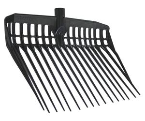 Kerbl Horquilla para estiércol EcoFork, negra, de plástico robusto, 38x30cm, 16 púas, para agricultores y propietarios de caballos