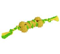 Kerbl Hueso sobre una Cuerda de Goma/algodón, 30 cm, Verde/Amarillo