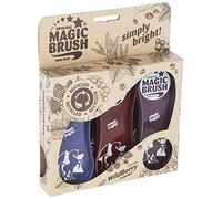 Kerbl Magic Brush - Juego de 3 cepillos de masaje reciclados para caballos