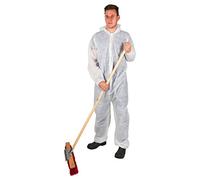 Kerbl Mono desechable (Color Azul, Talla XXXL, protección contra el Polvo y la Suciedad, con Capucha, elástico) 3479, Blanco