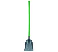 Kerbl Pala Universal de Aluminio, 39 x 33 cm, 1,8 kg, Gris/Verde, con Mango de Fresno Lacado, 140 cm, Mango de 38 mm de diámetro, Mango de 38 mm de diámetro, protección contra la corrosión