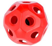 Kerbl Pelota de alimentación roja, pelota para caballos, pelota para pantorrillas, plástico resistente a los rayos UV, Ø40 cm, caballos, terneros, rellenable, orificio de alimentación de Ø60 mm