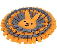 Kerbl Pet Alfombrilla olfativa, Juguete para Conejos, Naranja y Gris, 2cm, Ø25cm, poliéster, para Conejos, Plegable y Enrollable, estimula el olfato