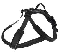 Kerbl Pet Arnés Dallas, Negro, Contorno de Cuello 37-52 cm, Contorno de Pecho 52-60 cm, Nailon, Forma de Y, Reflectante, con Cierre de Clip, para Perros medianos y Grandes