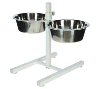 KERBL Pet Comedero (Capacidad 2 x 2800 ml, Patas de plástico de Altura Regulable, Incluye Dos Cuencos de Acero Inoxidable, con fijación de Cuenco) 80531